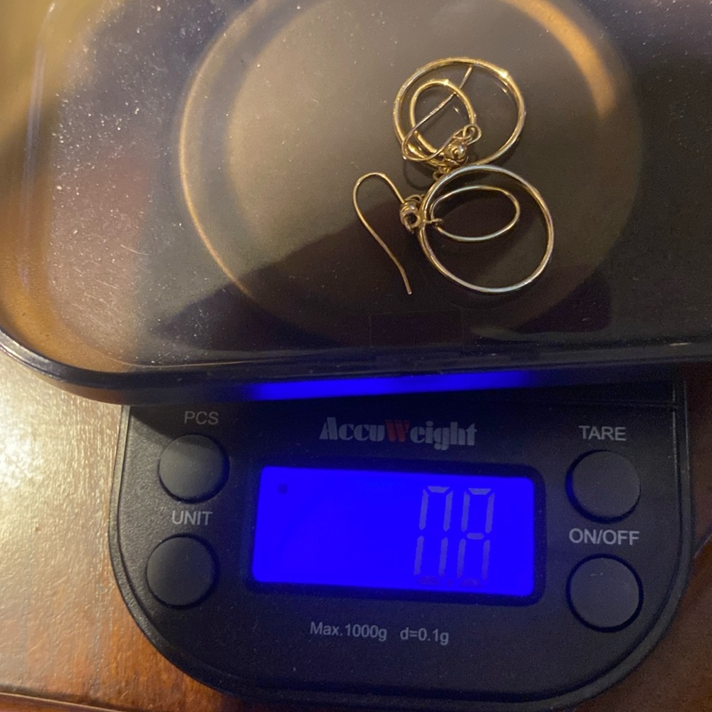 Beautiful Solid 14k Gold Circular Dangle Earrings… - image 7